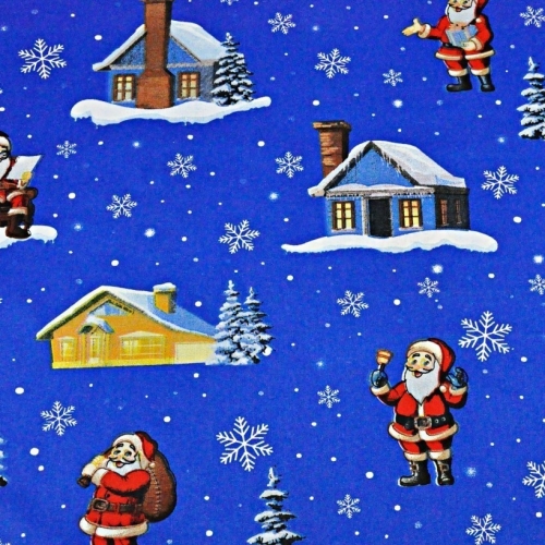 Baumwolle Weihnachten Weihnachtsmann / Blau